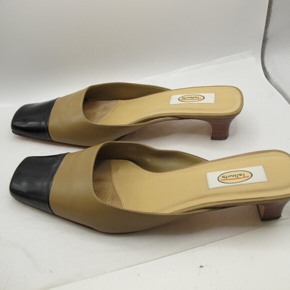 Talbot’s Bunny tan leather slide with black patent leather toe 8.5N - Picture 5 of 6